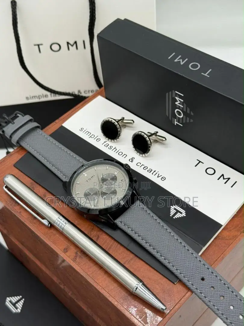 Tomi Quality Men Genuine Leather Wristwatch