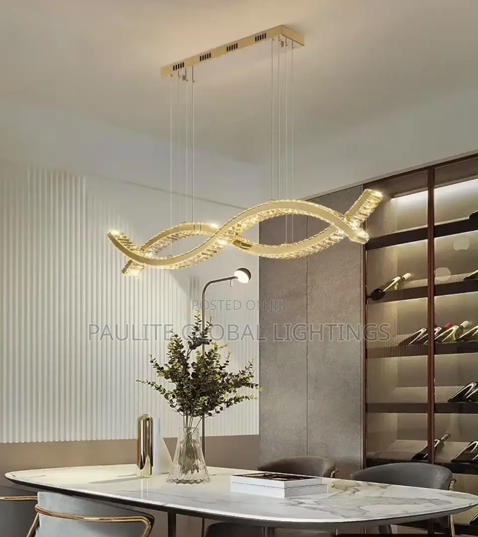 Nordic Crystal Modern Gold Chandelier Long Strip Acrylic Chandelier
