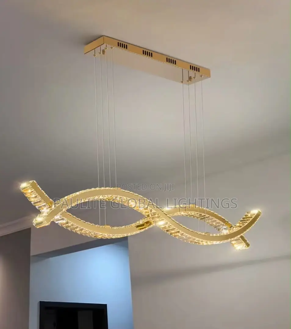 Nordic Crystal Modern Gold Chandelier Long Strip Acrylic Chandelier