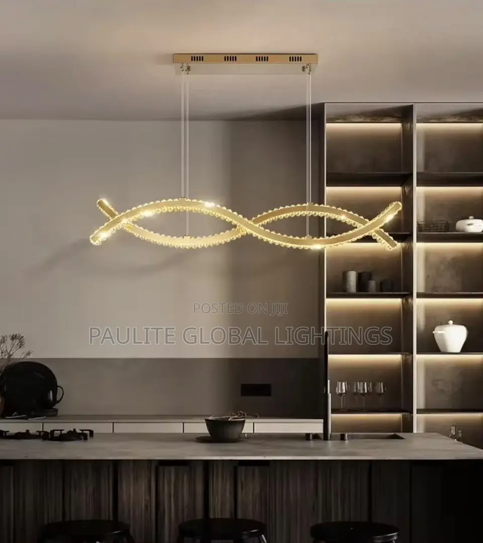 Nordic Crystal Modern Gold Chandelier Long Strip Acrylic Chandelier