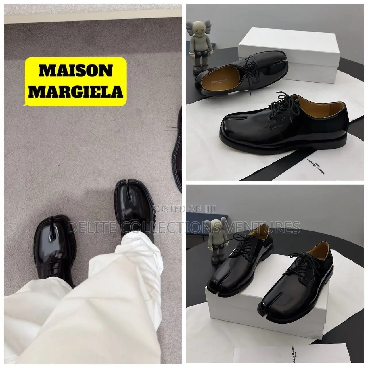 *Maison Margiela Tabi Leather Lace Up in Black*