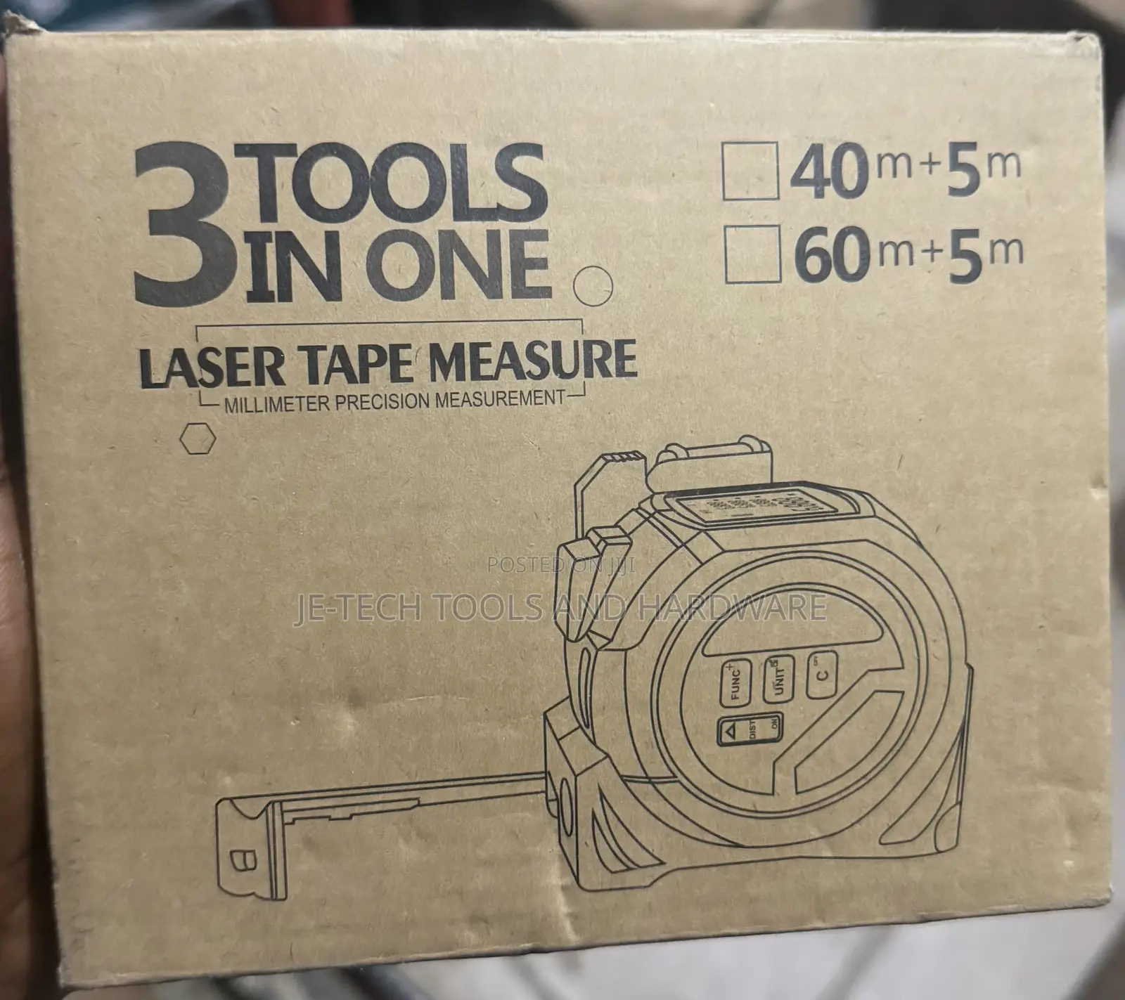 3-in-1 Laser Tape Measure 5metrs
