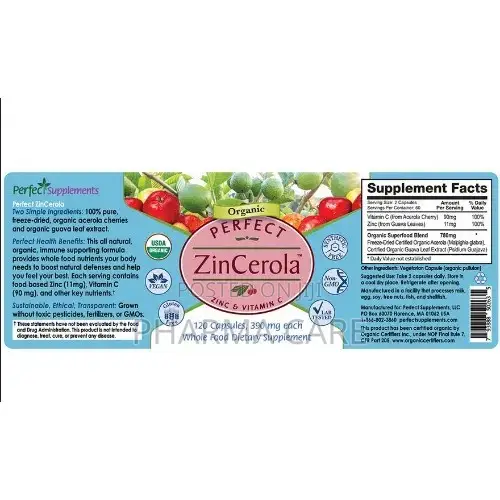 Zinc & Vitamin C Super 120 Capsules Zincerola