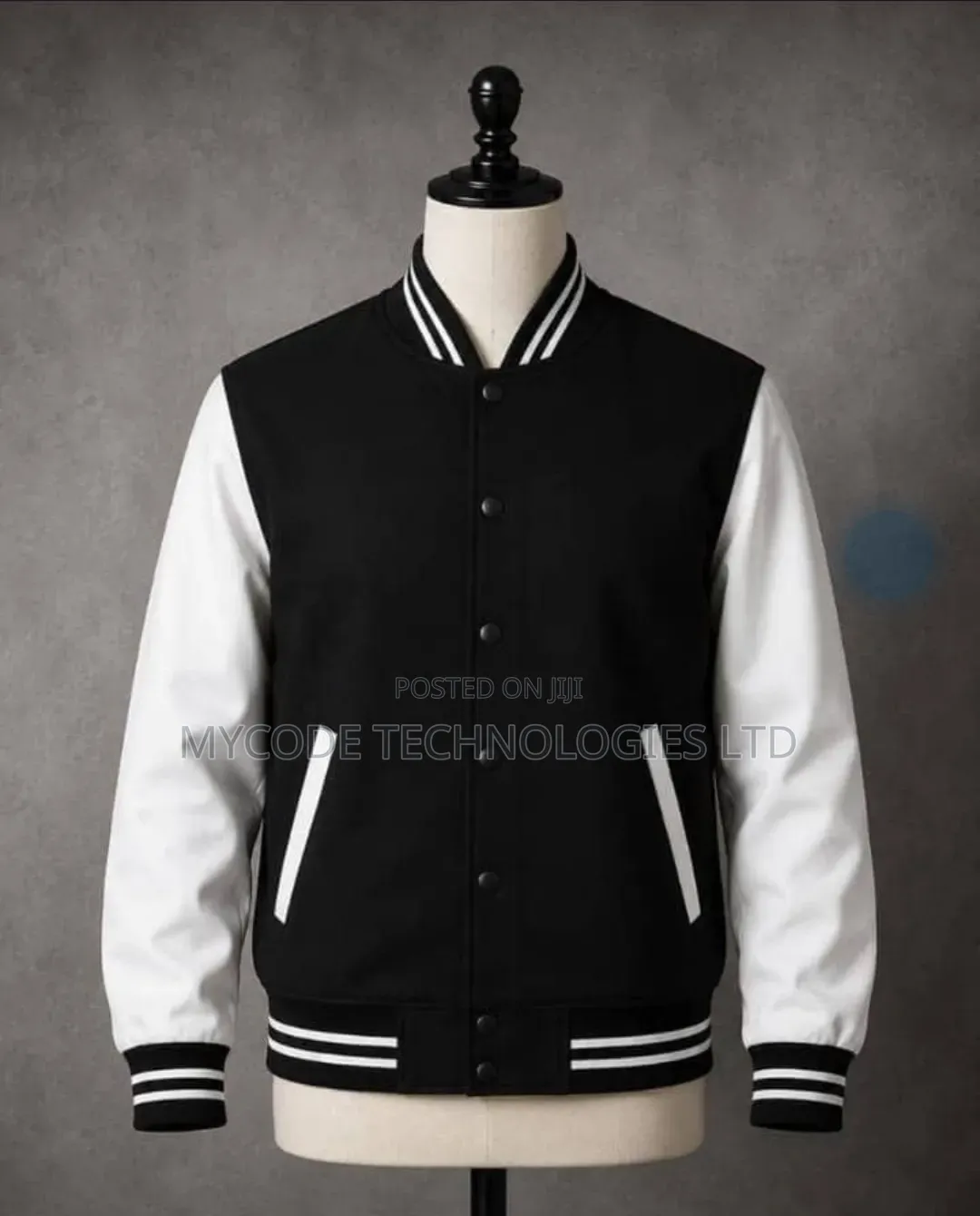 Unisex Varsity Jacket | Black & White Bomber Jacket