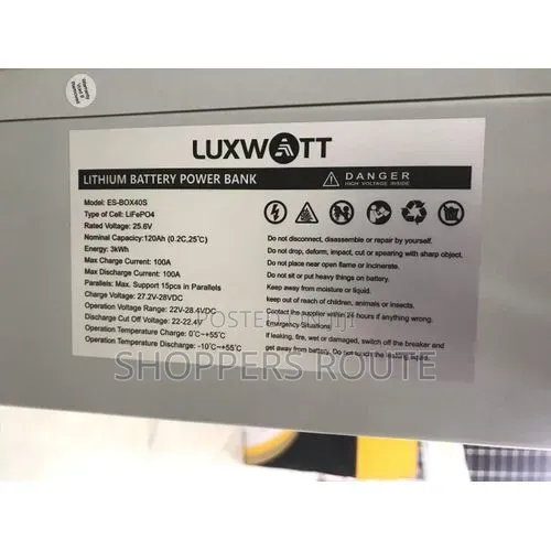 LUXWATT 3kWh 25.6V Lithium-Ion Solar Battery, High 24v Capacity