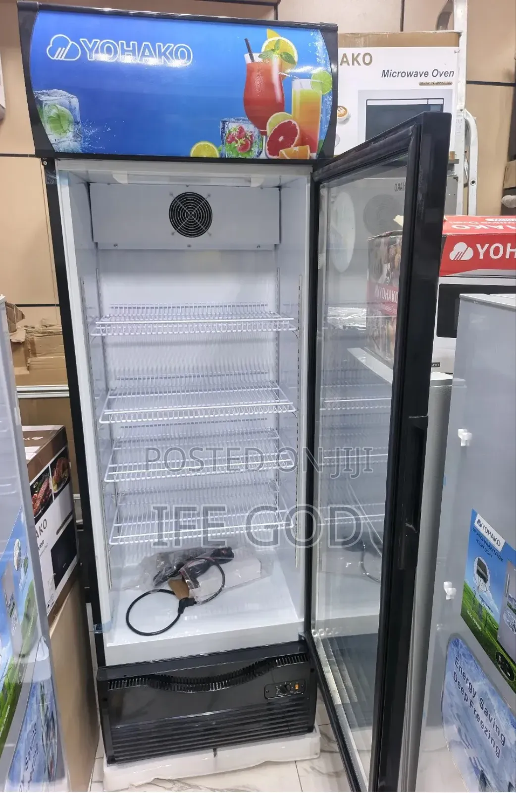 Original YOHAKO AC, DC, Solar Inverter Showcase Glass Fridge