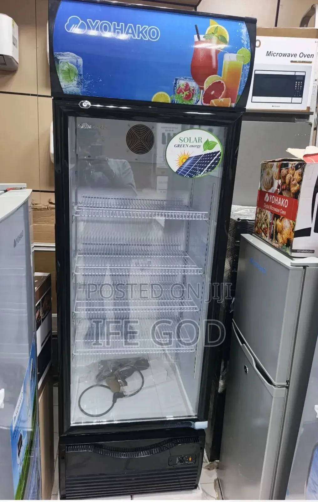 Original YOHAKO AC, DC, Solar Inverter Showcase Glass Fridge