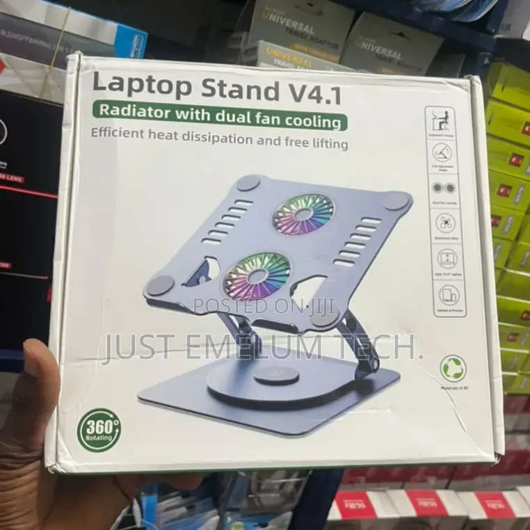 V4.1 360 Rotation Laptop Stand With Double Fan