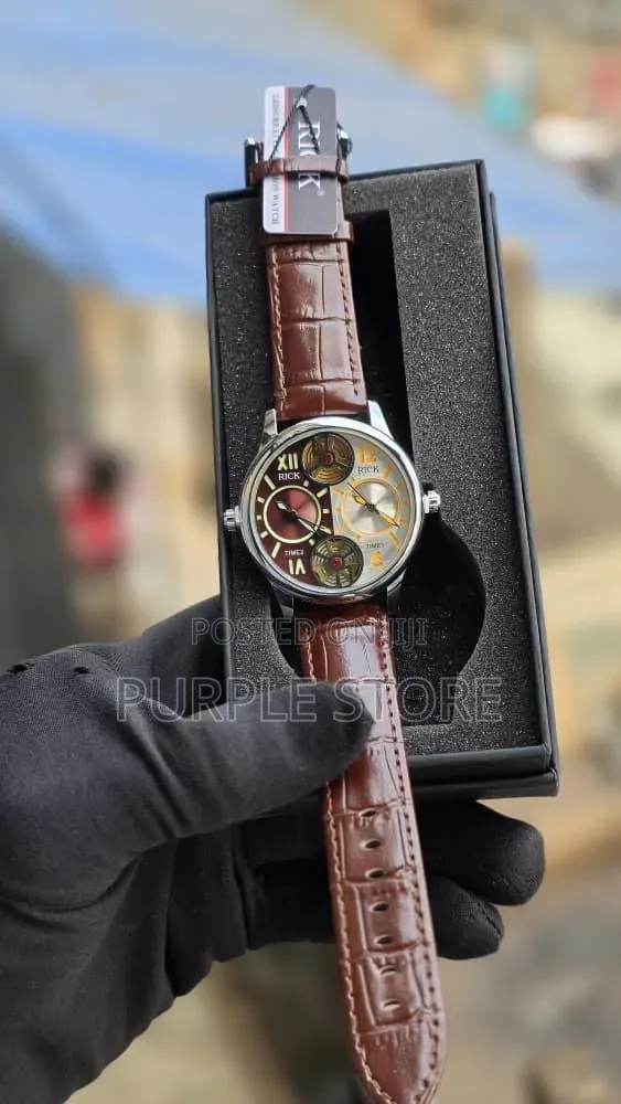 Rick Leather Dual Time Watch