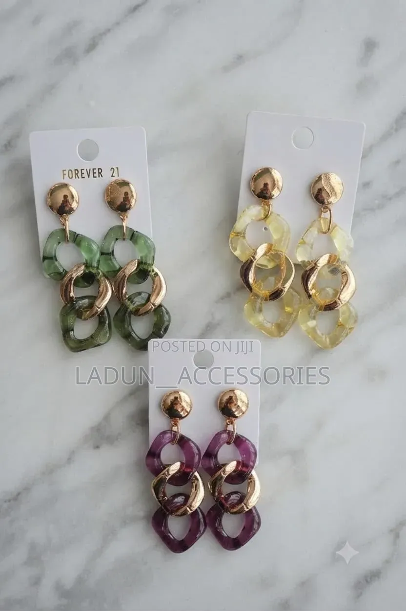 Geometric Twist Pendant Earrings