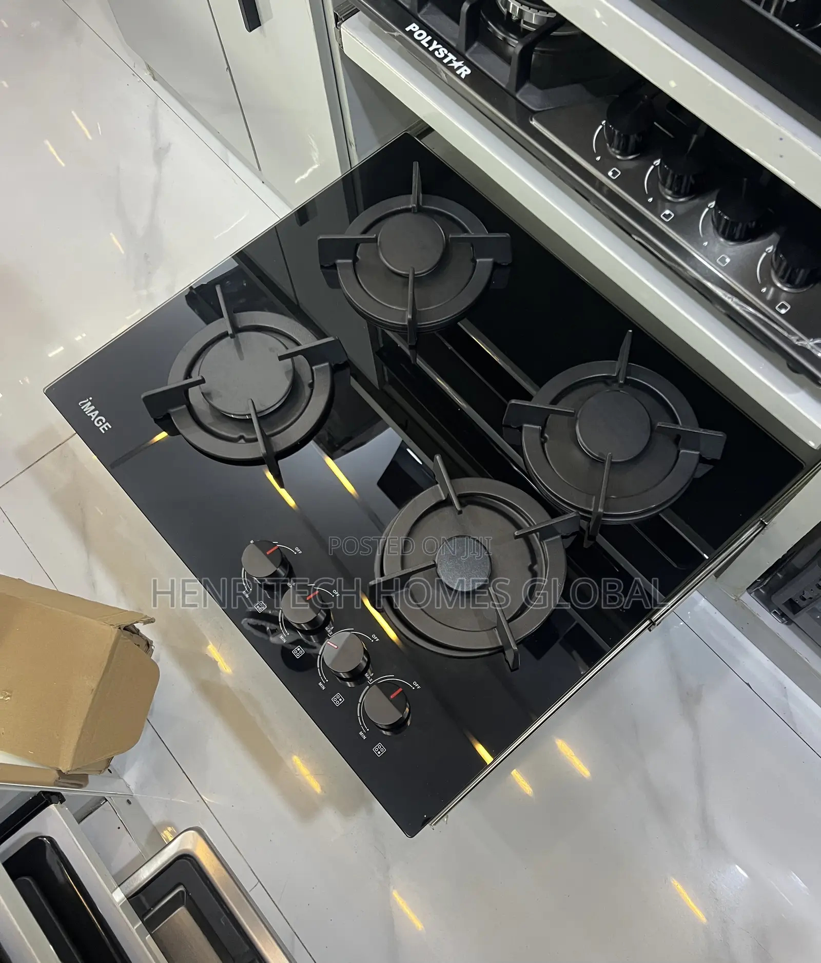 Image 4-Burner Gas Cooker With Tempered Glass Top