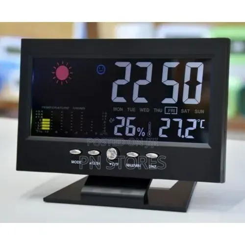 Table Clock Colored With Calendar Screen