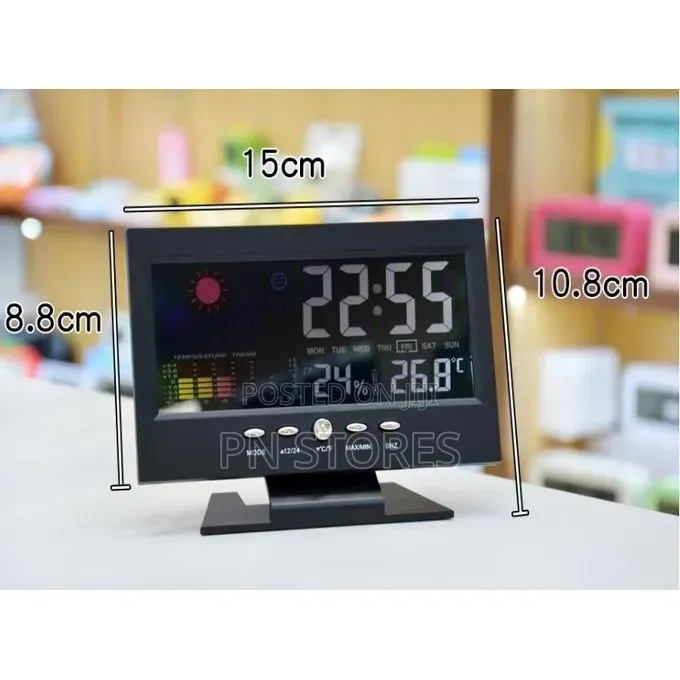 Table Clock Colored With Calendar Screen