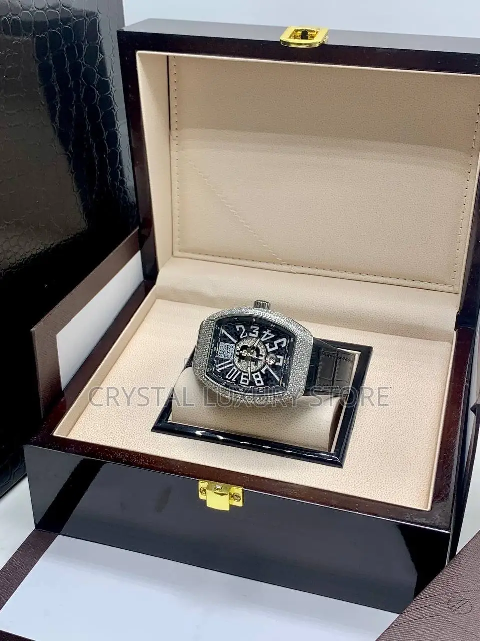 Franck Muller Quality Luxury Men Iced Face Automatic Engine Wristwatch