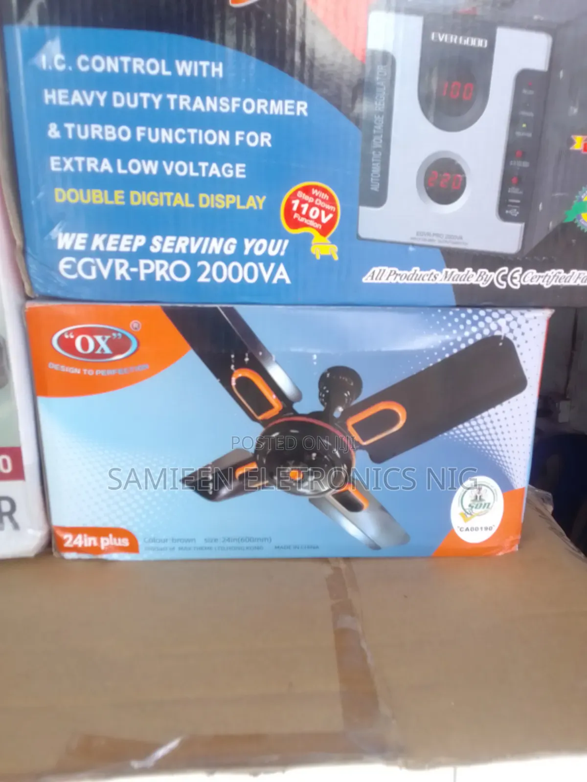 Brand New OX Short Blade Ceiling Fan, Beautiful Design X, Multi Speed