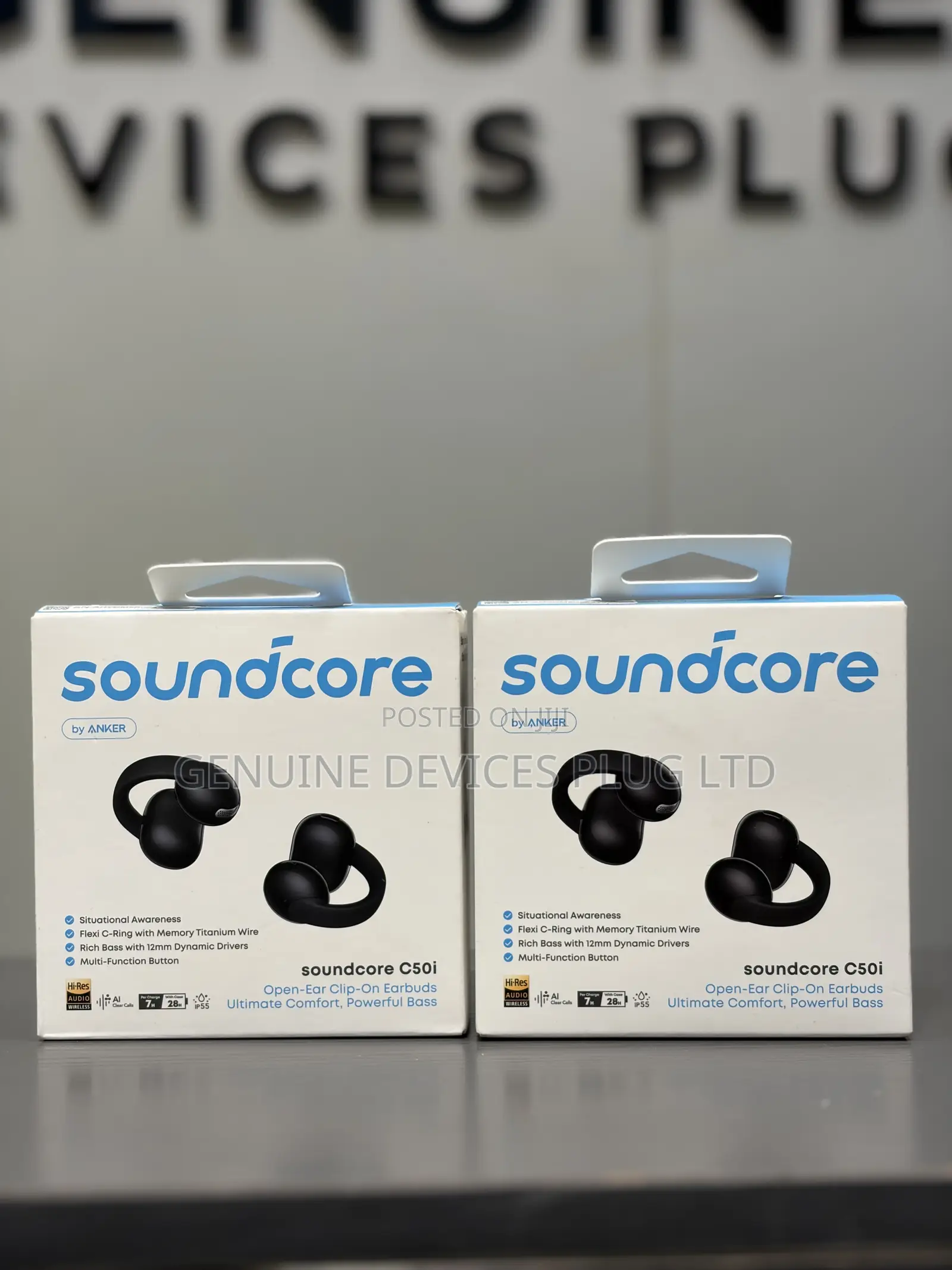 Soundcore C50i by Anker Open Ear Earbuds, Clip on Headphones