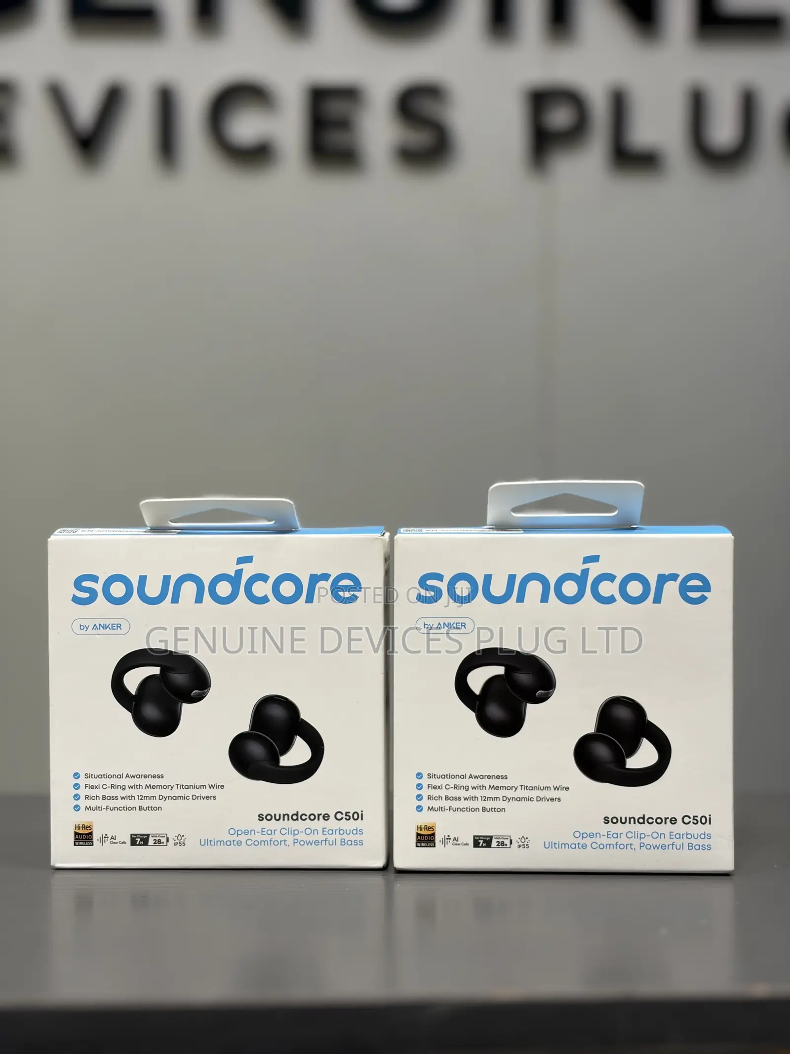 Soundcore C50i by Anker Open Ear Earbuds, Clip on Headphones