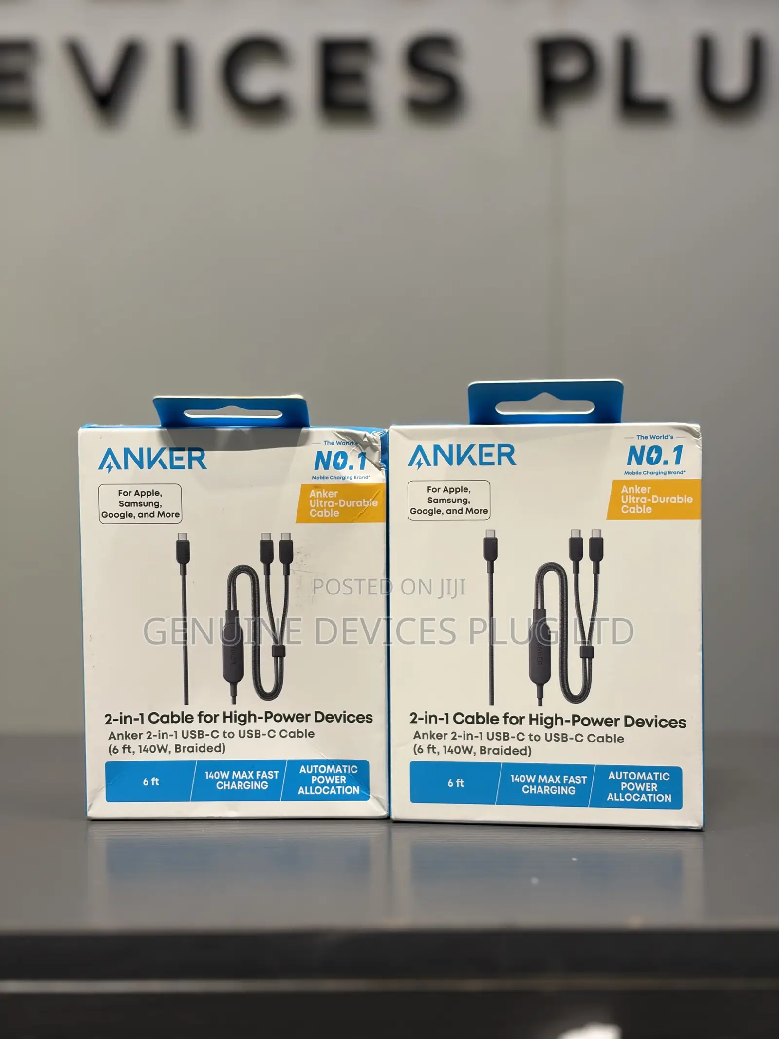 Anker 2-in-1 USB C to USB C Cable, 140W Max (1-Pack, 4 Ft, Black)