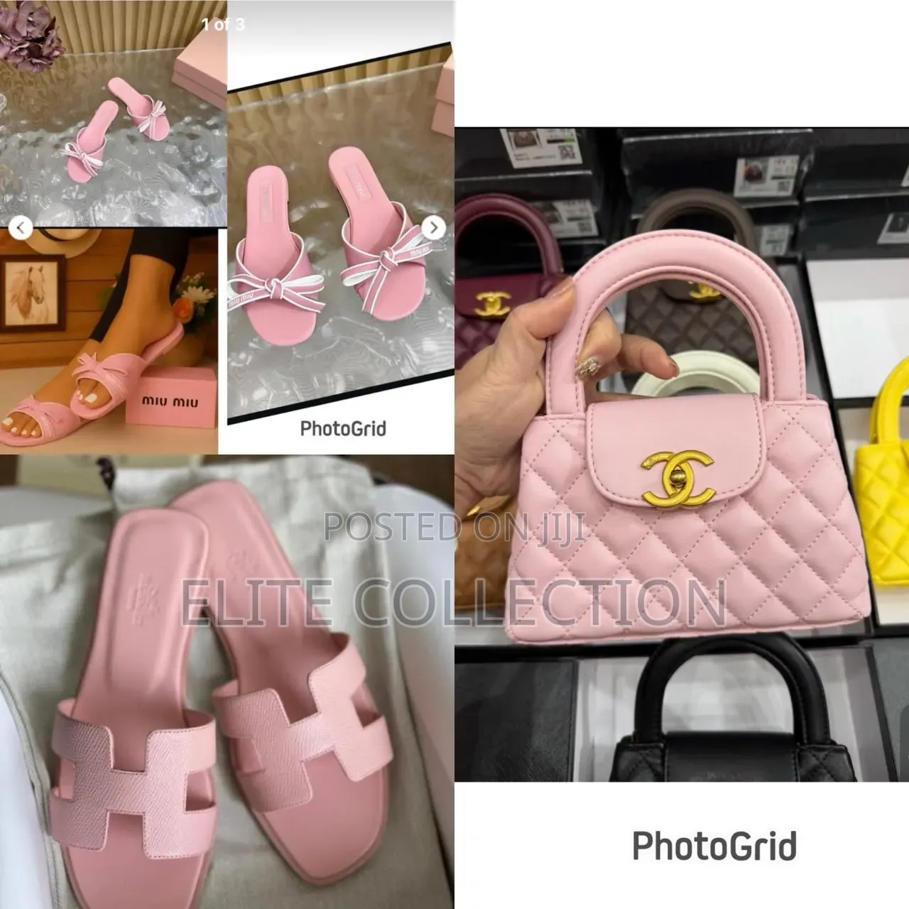 Original Channel Mini Kelly Bag & Slide Pink, Yellow,Wine,Black, White