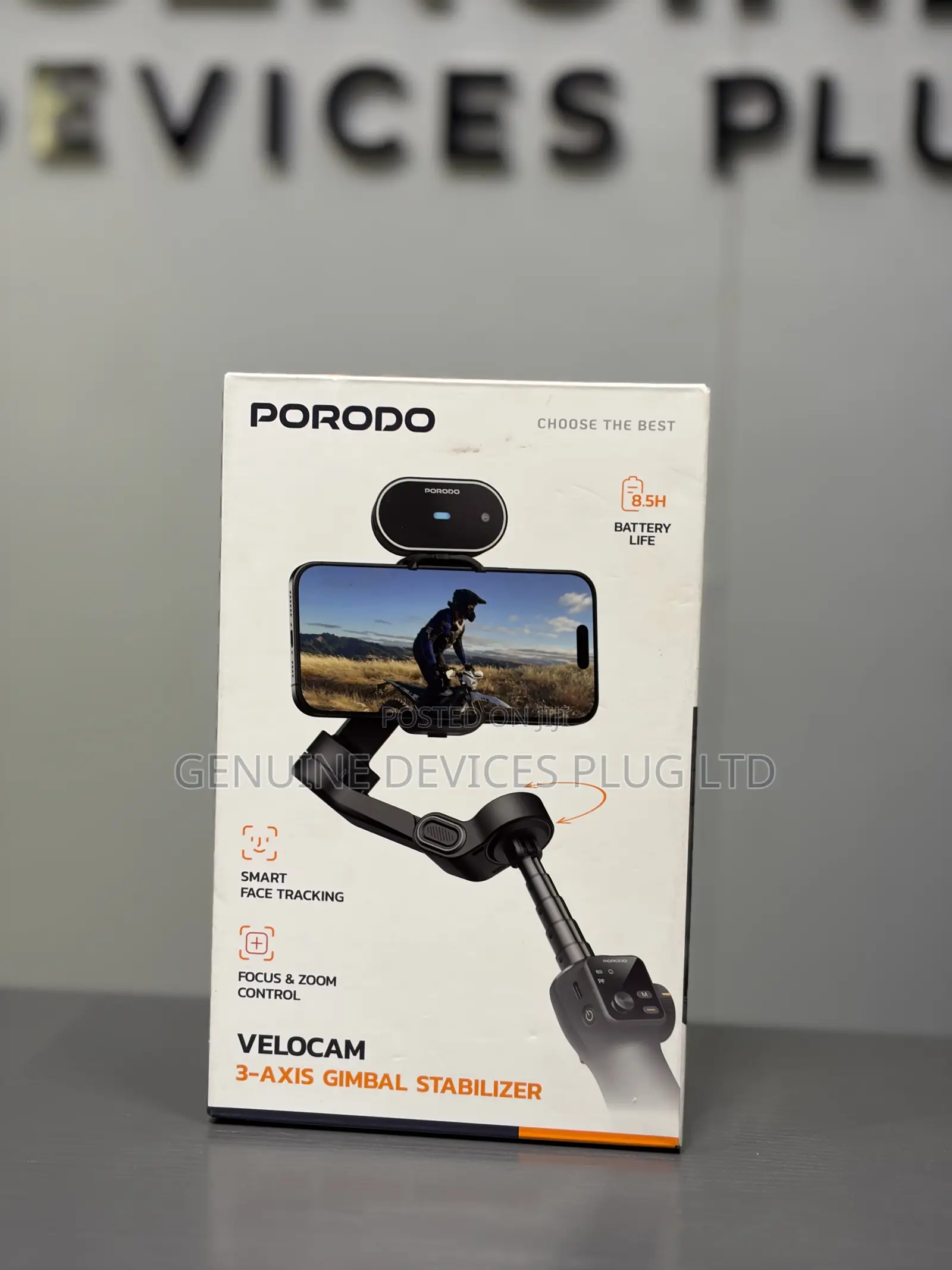Porodo VELOCAM 3-Axis Gimbal Stabilizer for iPhone & Android