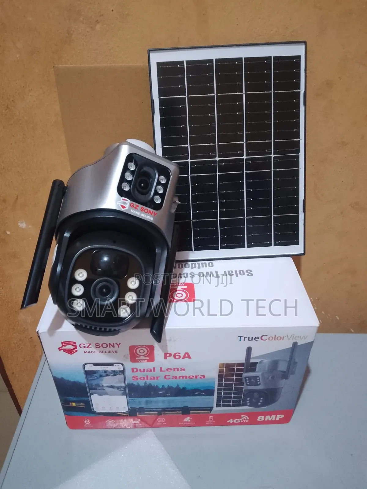 Double Lens PTZ Solar CCTV Camera Sim Card Enable