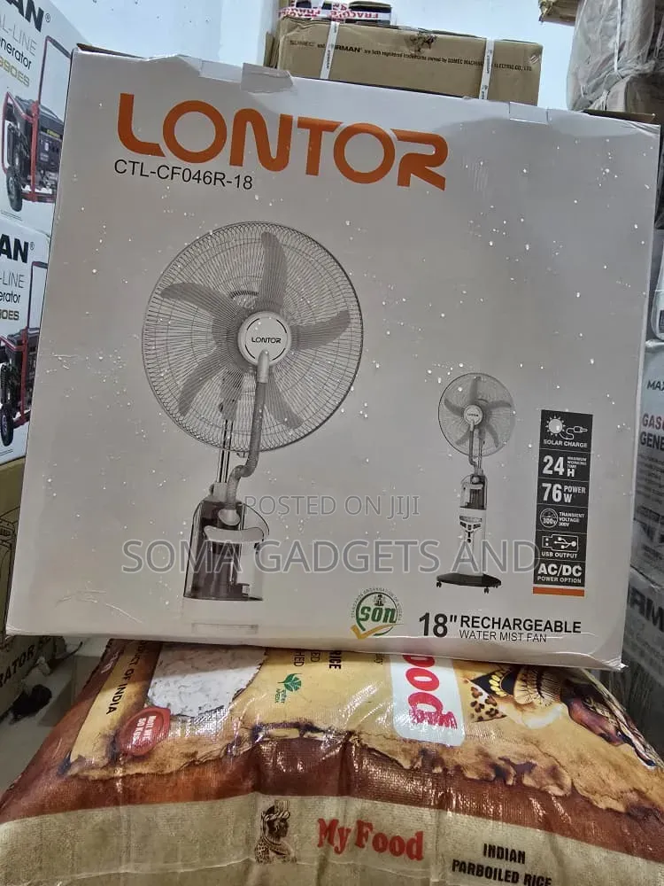 Lontor 18inch Rechargeable Standing Water Mist Fan