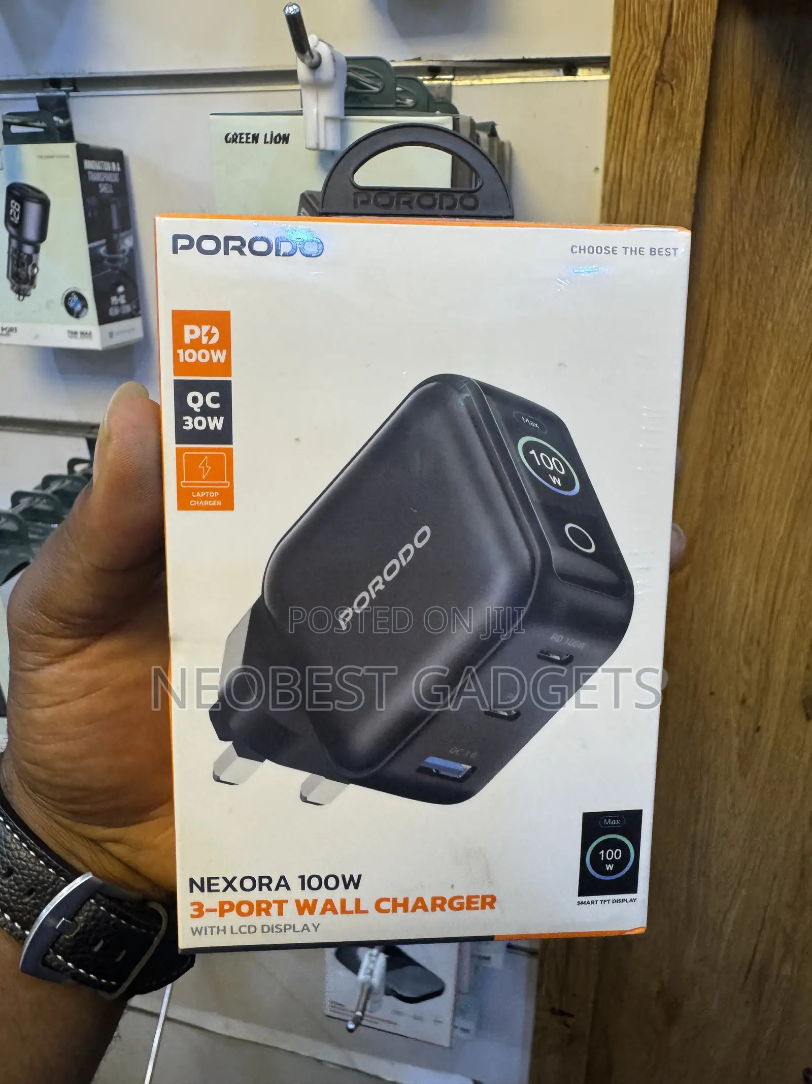 Porodo Nexora 100w 3 Port Wall Charger
