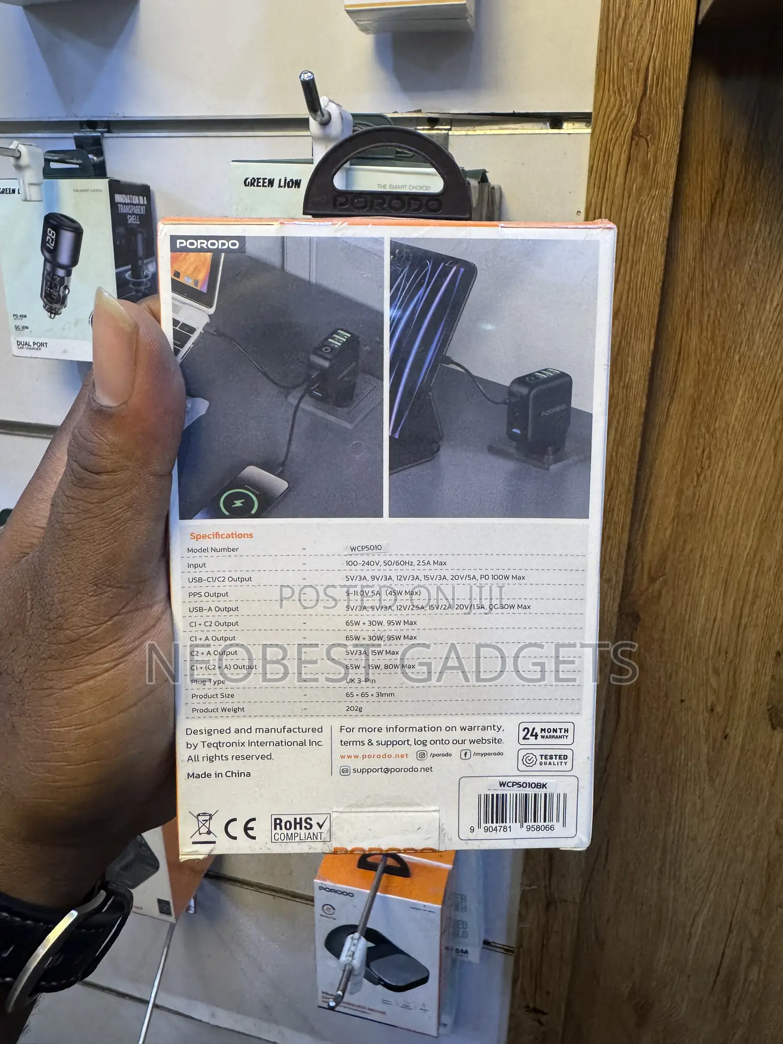 Porodo Nexora 100w 3 Port Wall Charger