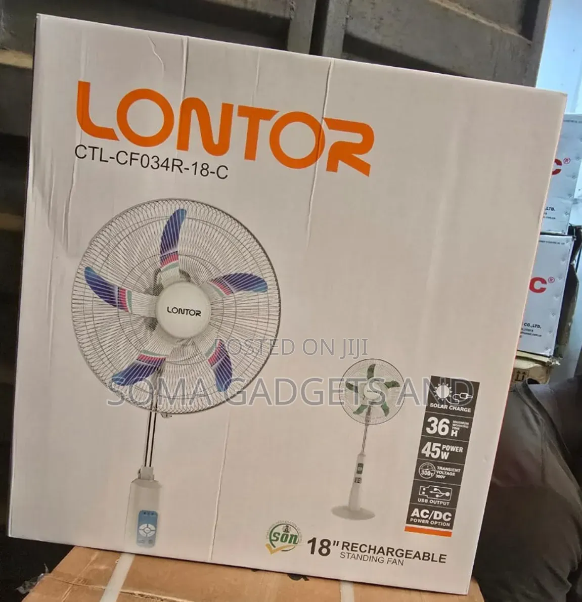 ☆¤Best Lontor 18inch Rechargeable Standing Fan