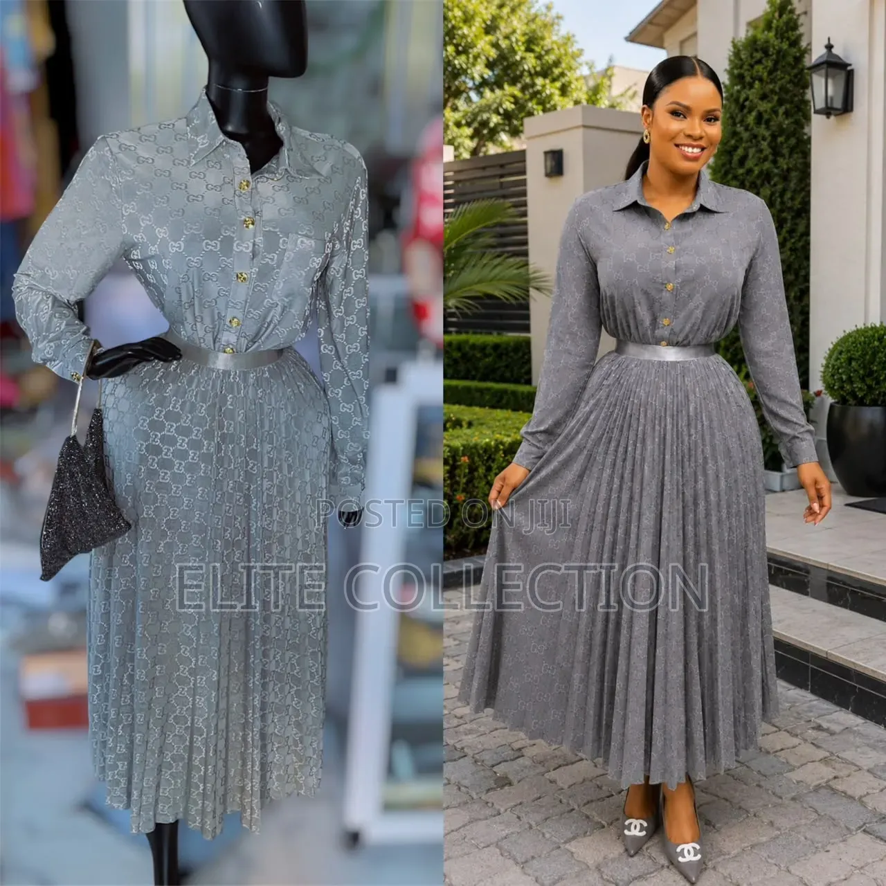 Gucci 2pcs Skirt  Size M-2xL
Colors: Nude and Grey