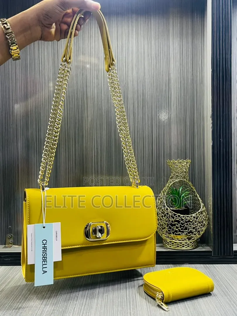 Chrisbella..
2in1 Medium Size 
Chain Leather Handbag .