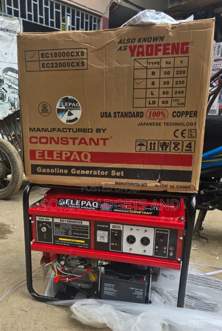 Elepaq Constant Petrol Generator Model Ec18000cxs(7.5kva)100%copper