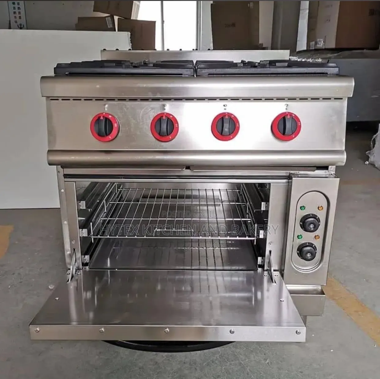 Industrial 4 Burner Gas Cooker With Oven