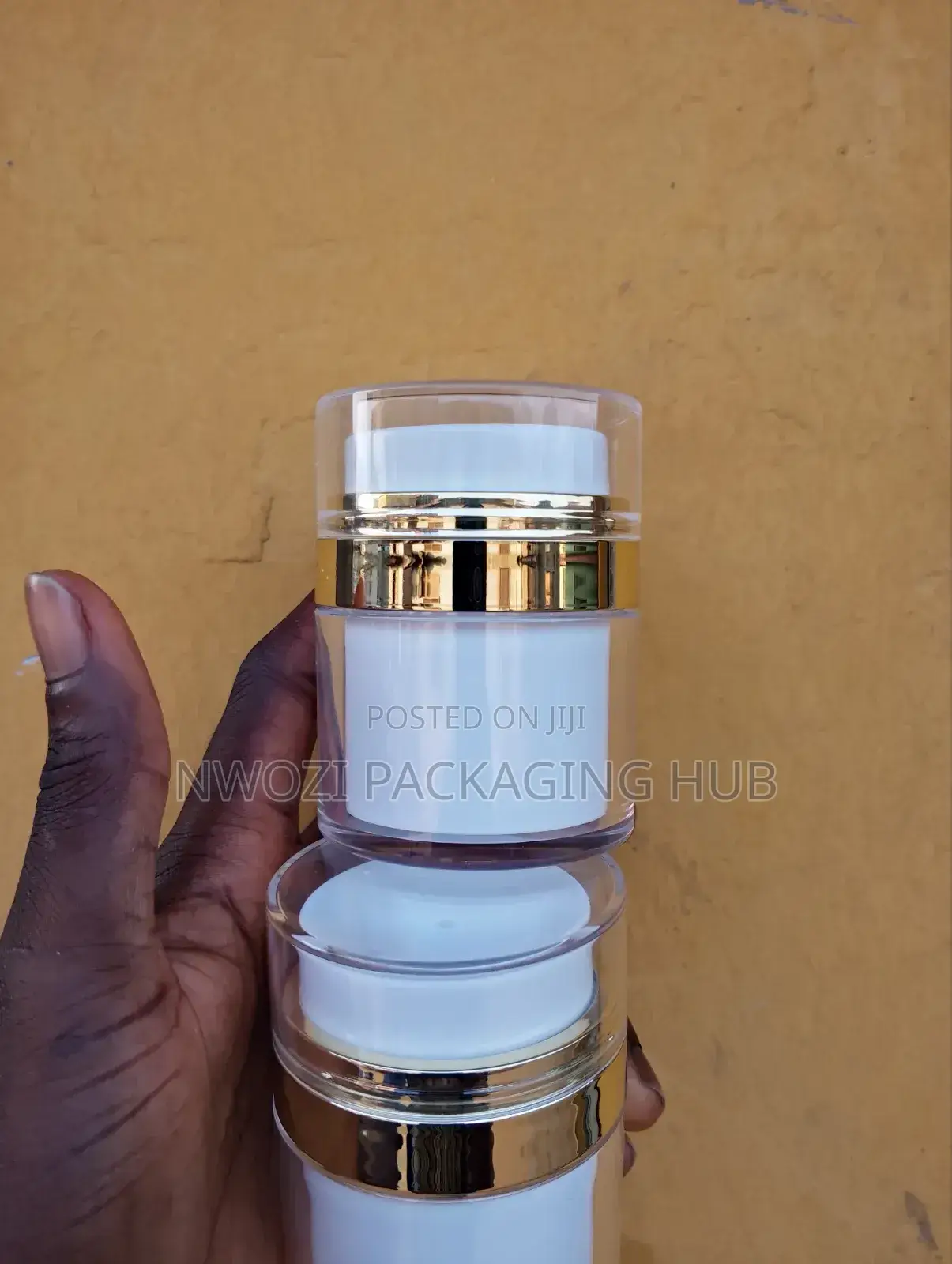 50 Airless Jar Golden and Silver Line
