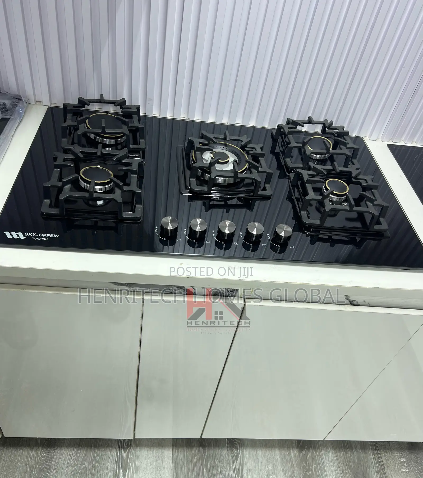 High Quality Sky Openin Gold Trim 5-Burner Gas Cooker
