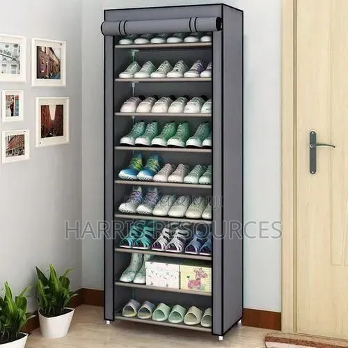 10 Layers Shoe Rack With Fabric Cover With Zip