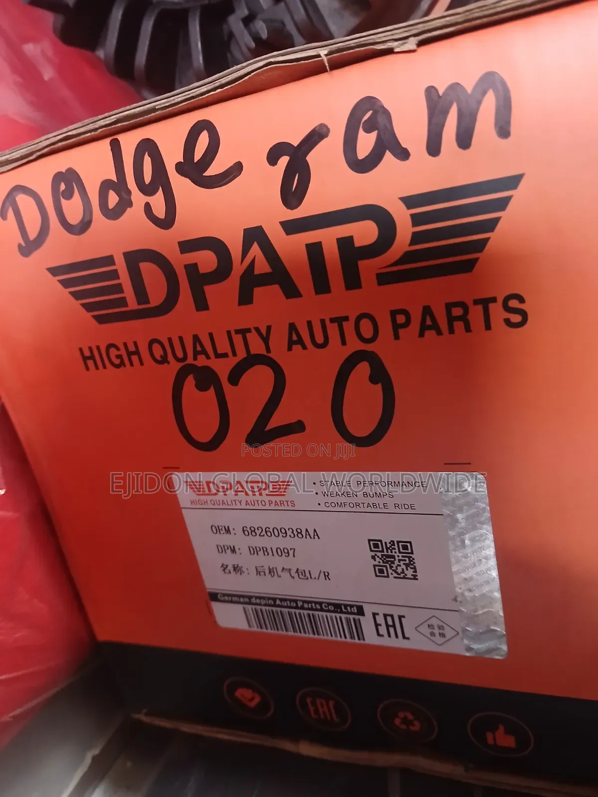 Back Balloon Shock Dodge Ram 1500 2019 2020 2021 2022 2023 2024