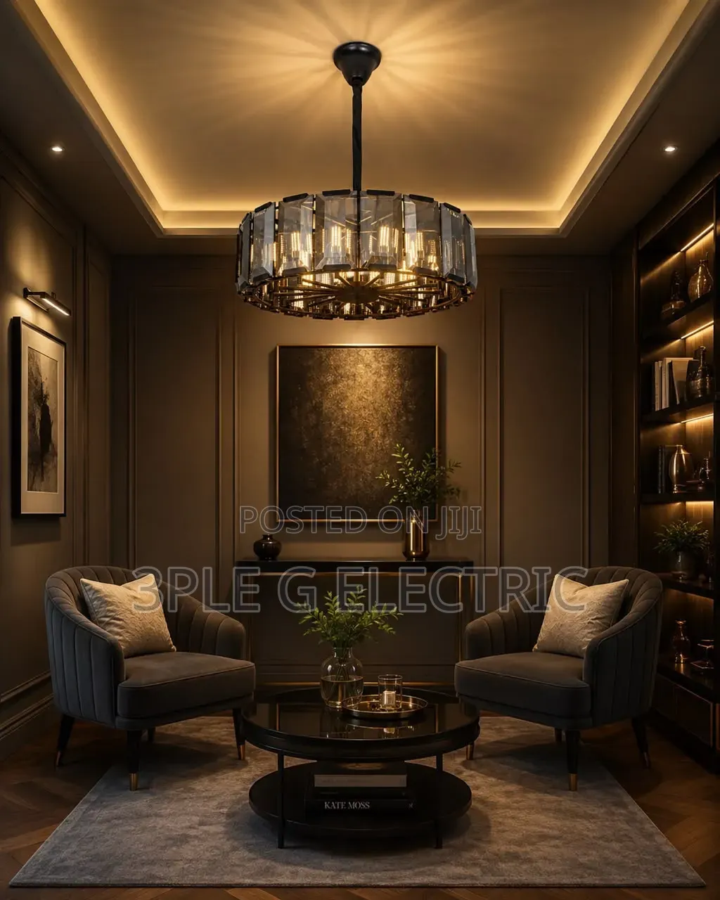 80cm Smoky Glass Chandelier