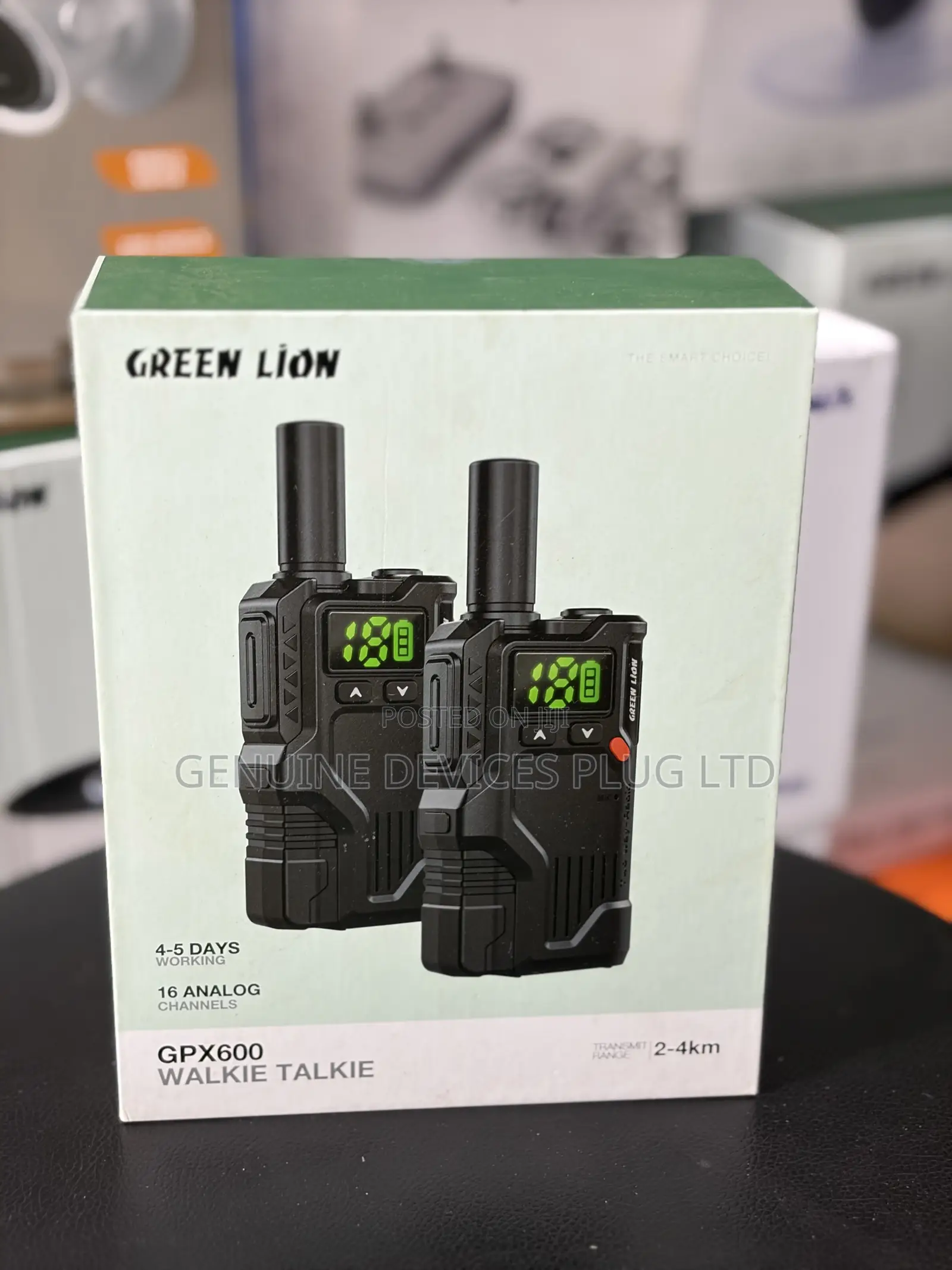 Green Lion Walkie Talkie With 16 Analog Channels - Clear Display