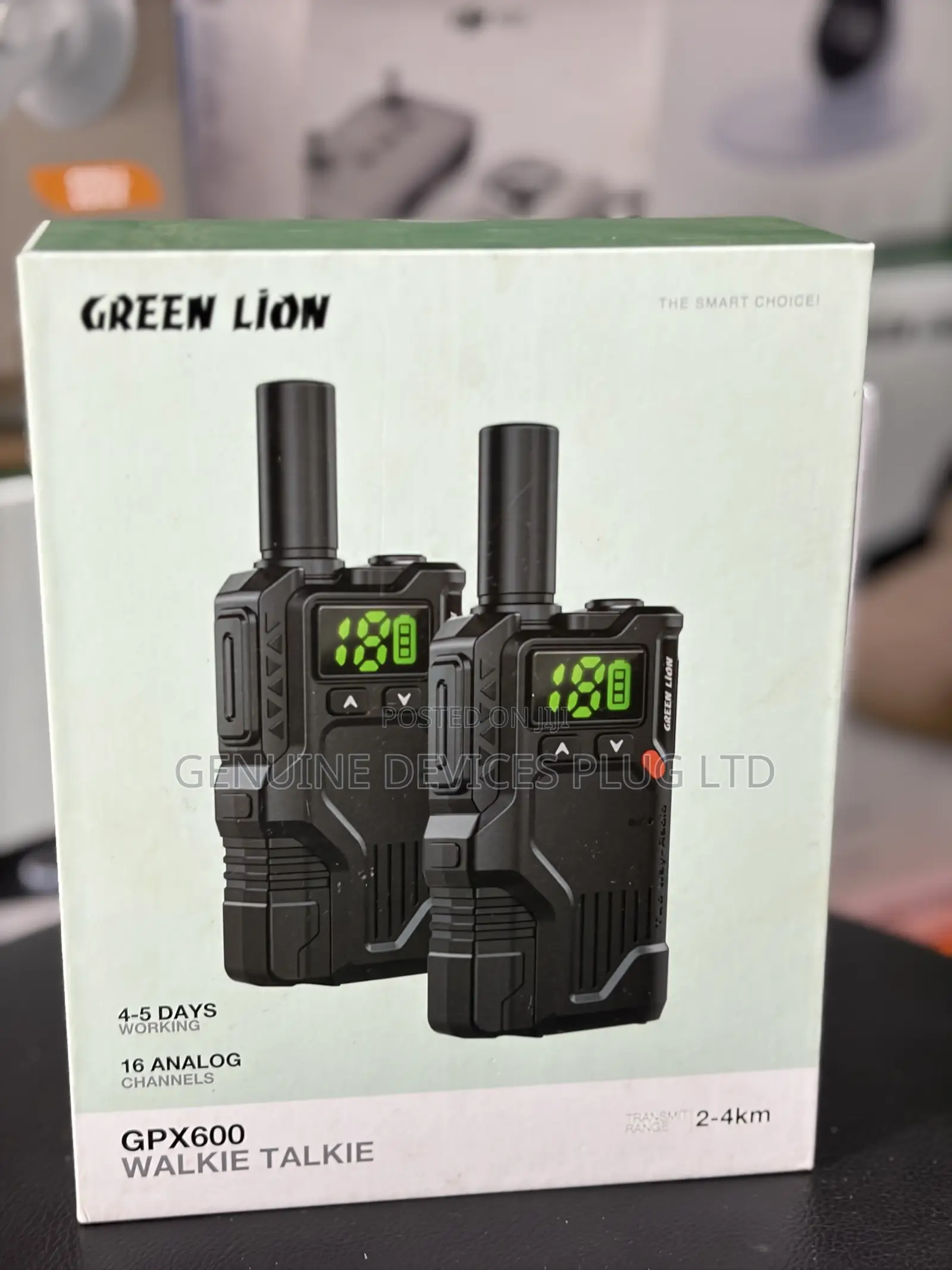 Green Lion Walkie Talkie With 16 Analog Channels - Clear Display