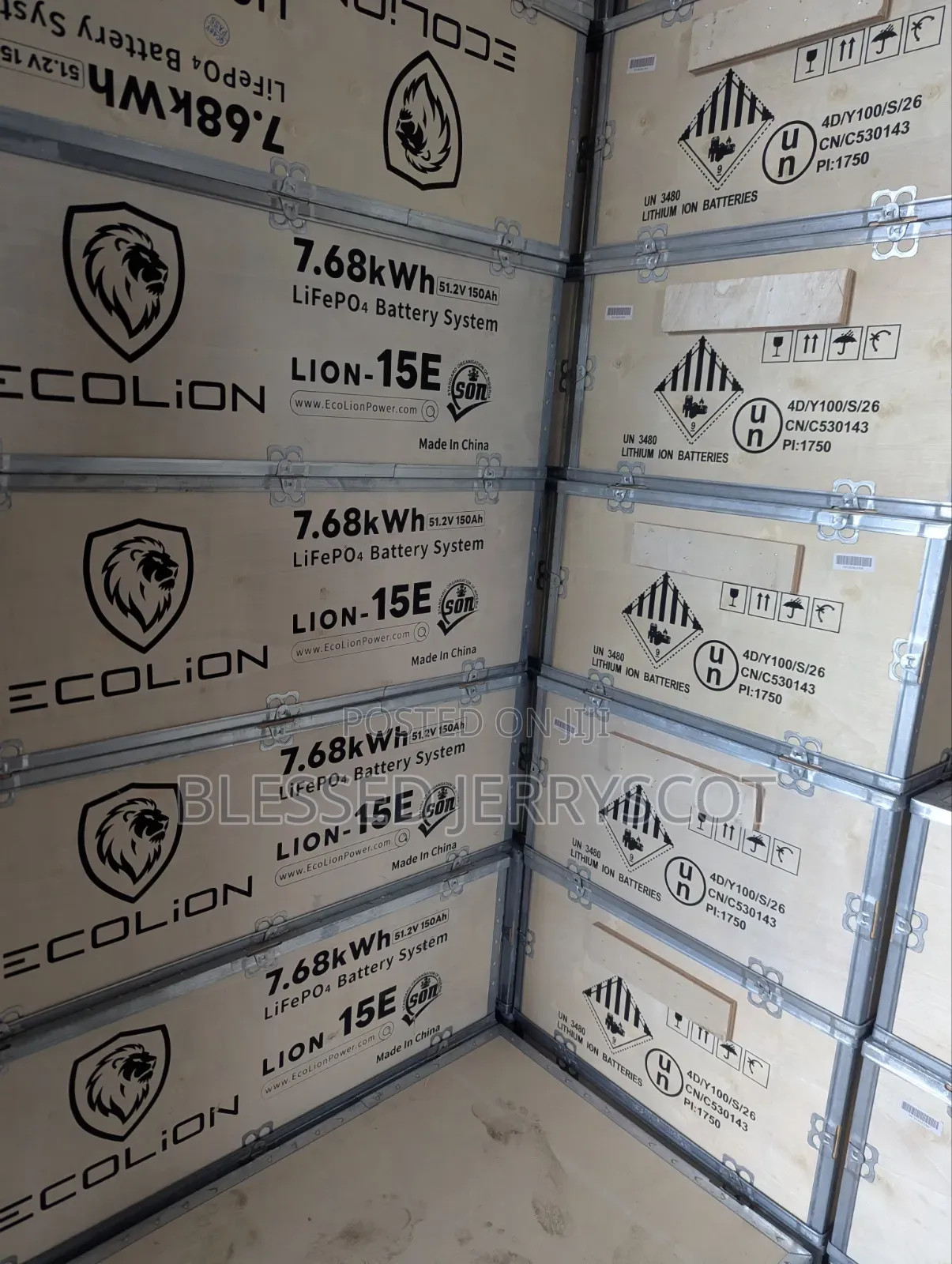 Ecolion 7.68kwh 48v Lithium Ion Solar Inverter Batteries in Stock.