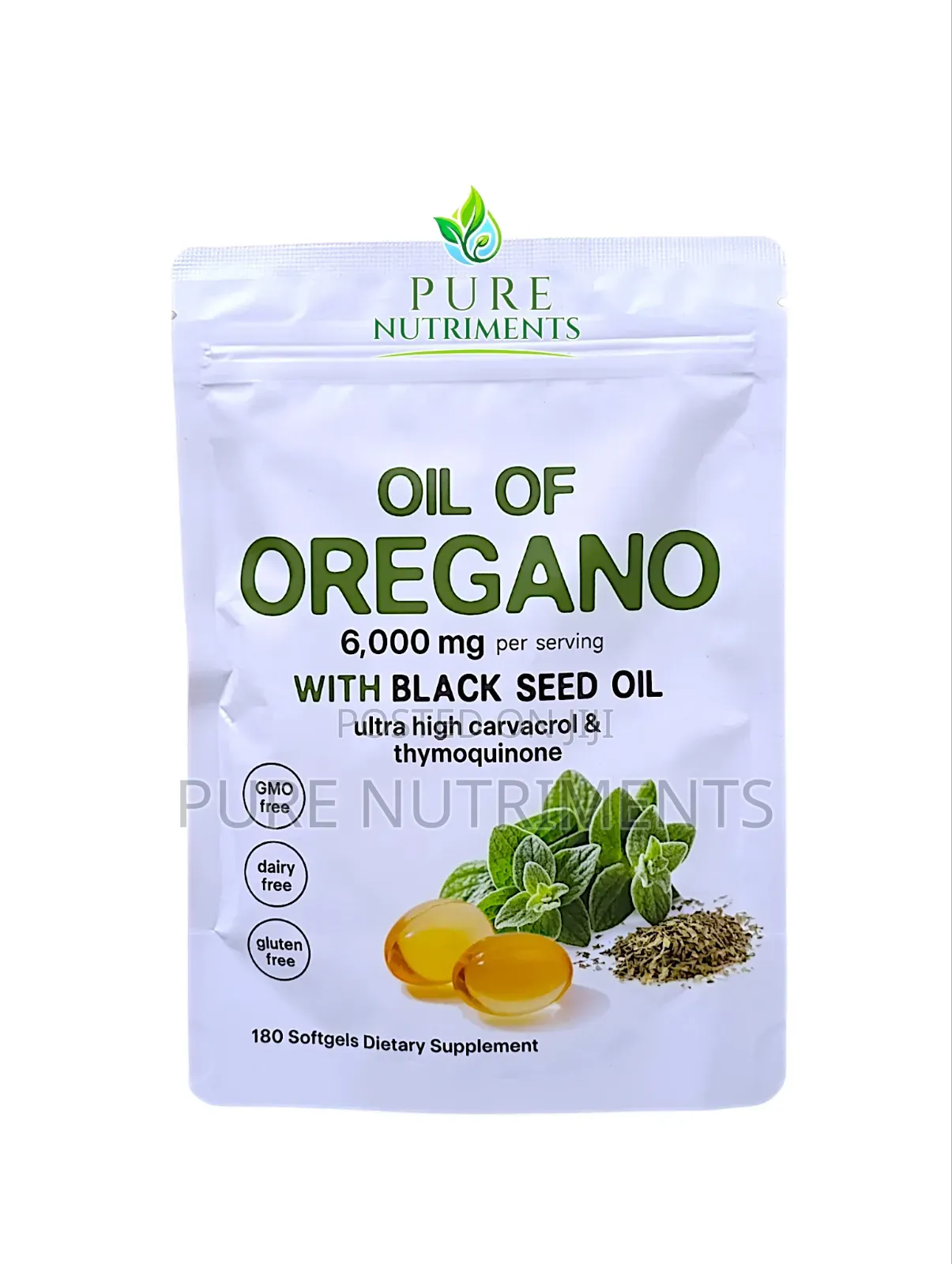 Oregano Oil 6000mg With Black Seed Oil 200mg 180 Softgels_ Gut Health