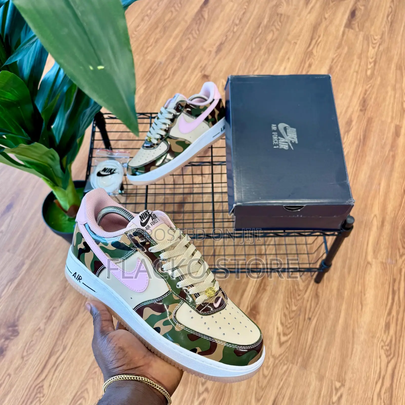 High Quality Nike Air Force 1 Patent Camo Pink Sneakers
