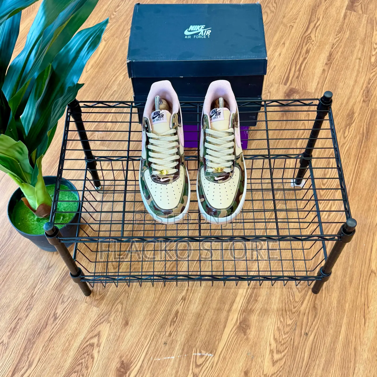 High Quality Nike Air Force 1 Patent Camo Pink Sneakers
