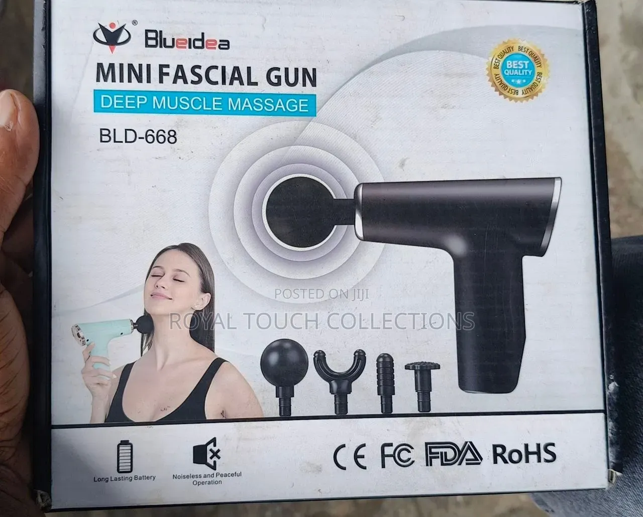 Mini Fascial Gun – Deep Muscle Massage Gun With 4 Massage Heads