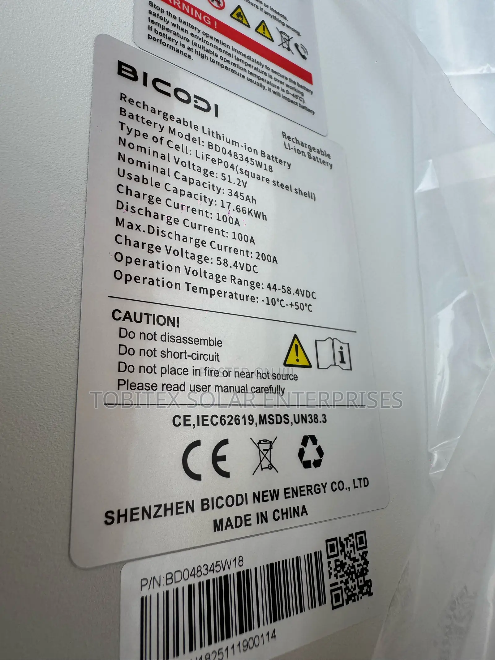 Bicodi Lithium Batteries 17.66kwh 51.2v