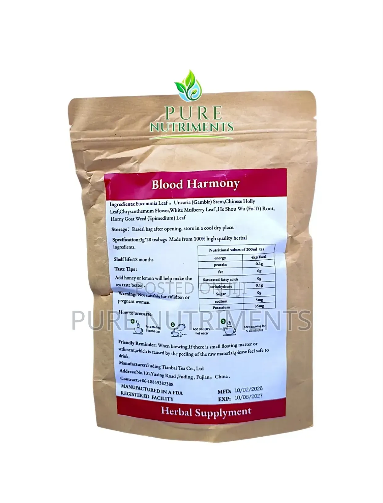 Blood Harmony Tea 3g 28 Bags_ Circulation and Antioxidant Support