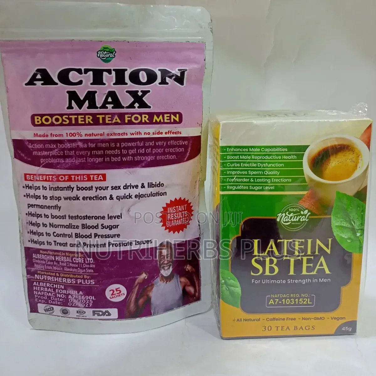 Latein SB Tea and Action Max Booster Tea(reduces Watery Sperm)