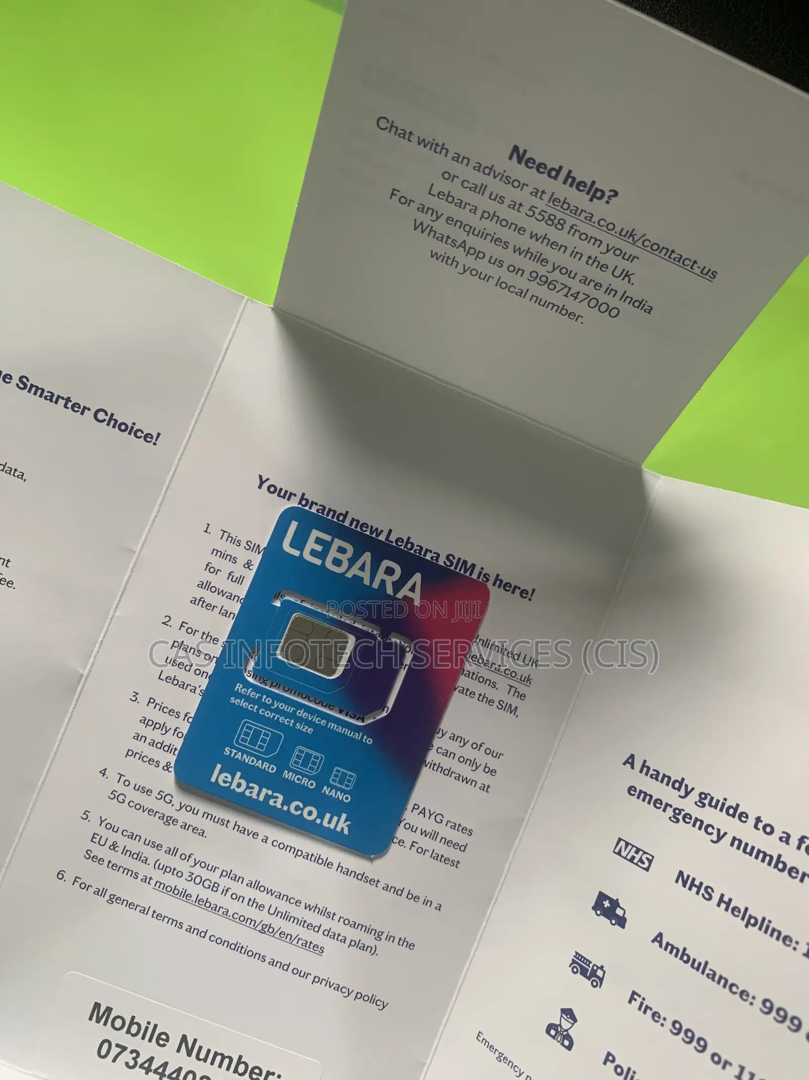 UK Lebara Physical Sim Card