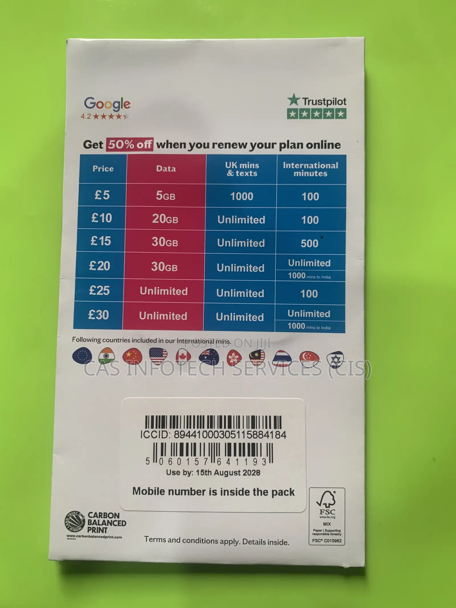 UK Lebara Physical Sim Card